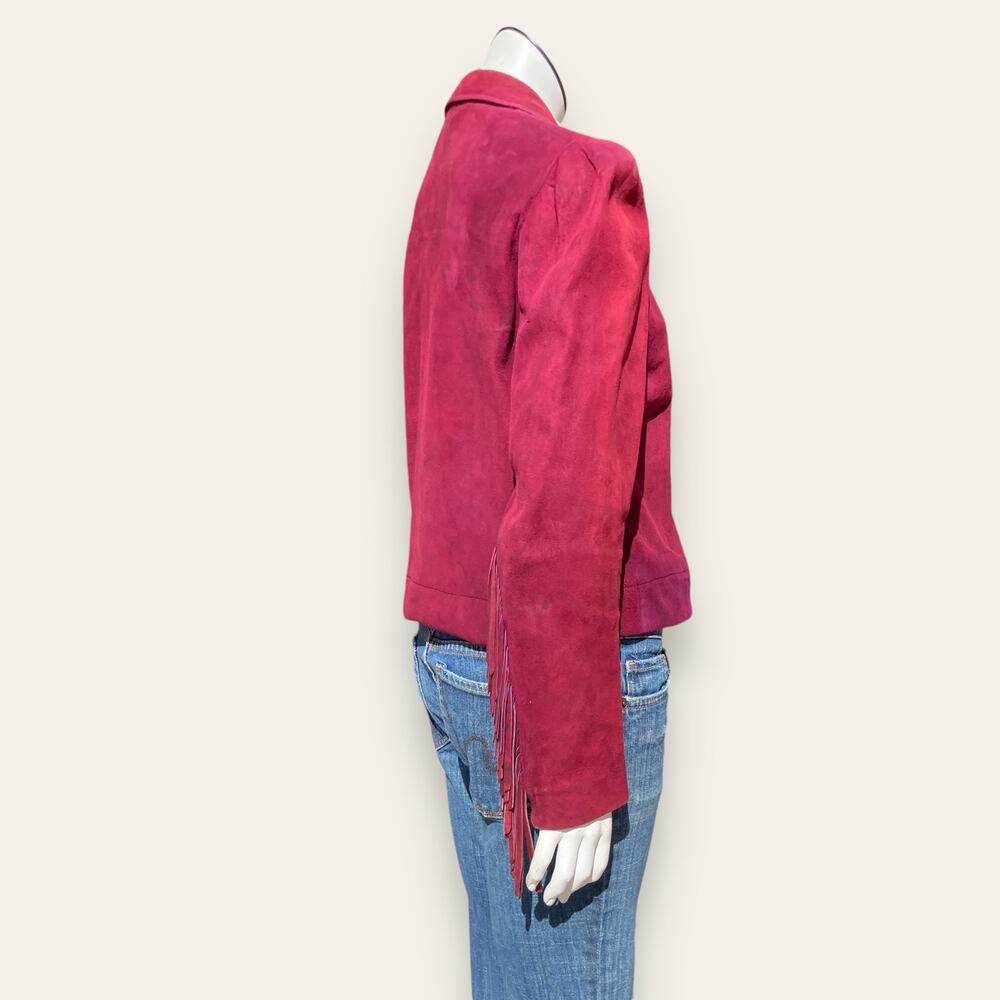 Vintage Burgundy suede cropped jacket ladies medium - Picture 4 of 16